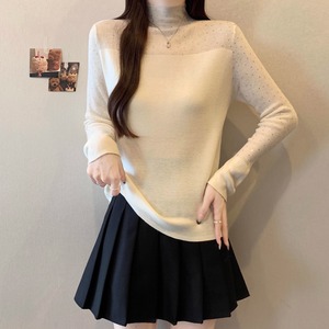 2色/ラメハイネックリブニットトップス ・73371 2色/ラメハイネックリブニットトップス ・73371