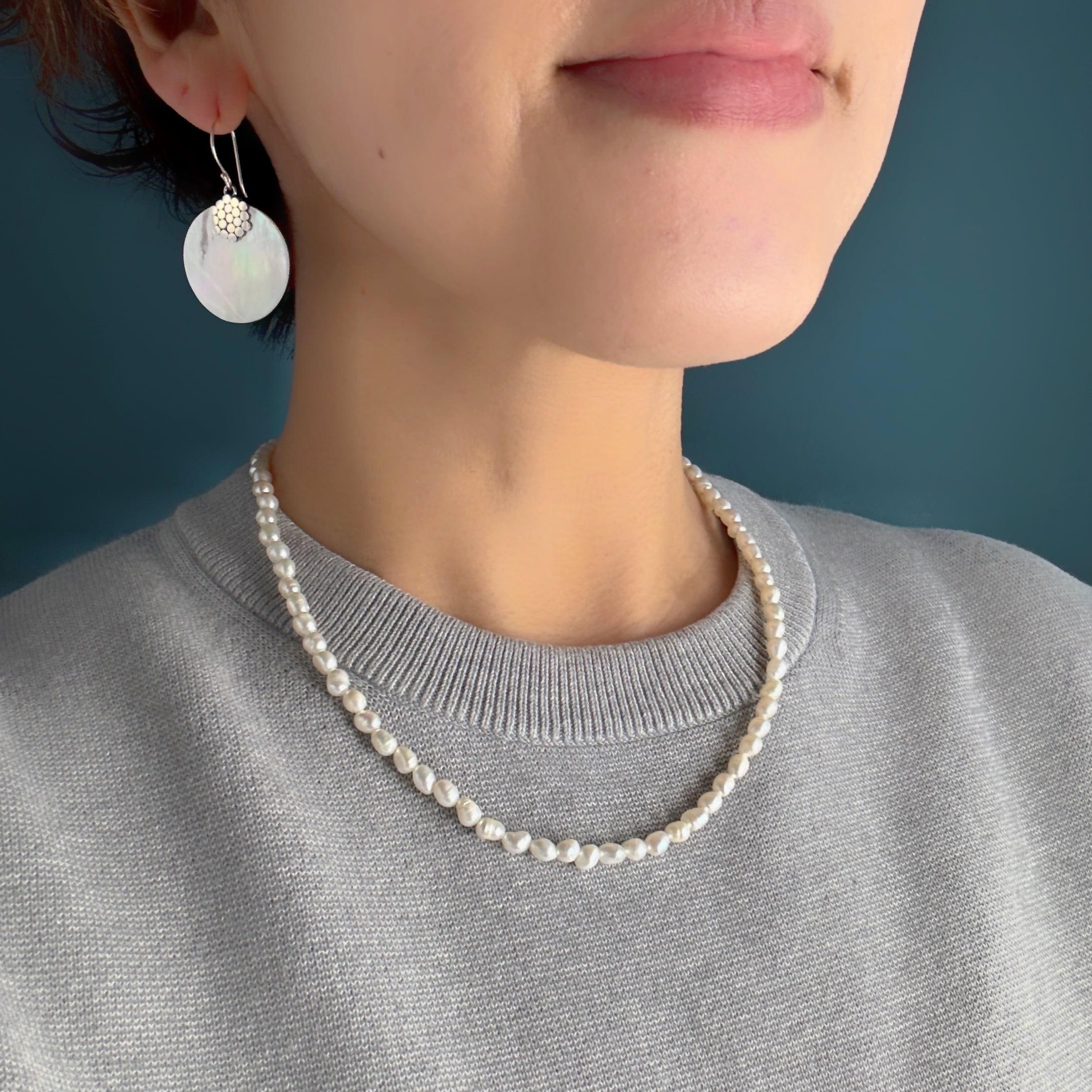 ラスト2！！】Lagoon Original 淡水パール ライス型 ネックレス 45cm