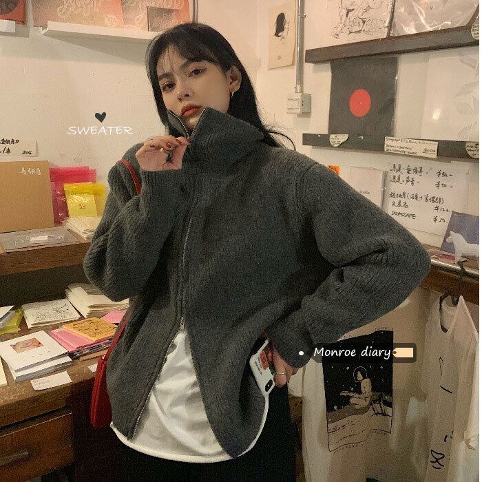 セーター ニットトップス オータムウィンタースタイルカーディガンジャケット 秋物 冬物 モンロー96708266237