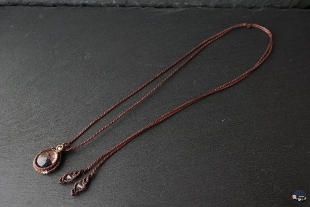 宝石質エレスチャルクォーツ（スーパーセブン）のマクラメネックレス