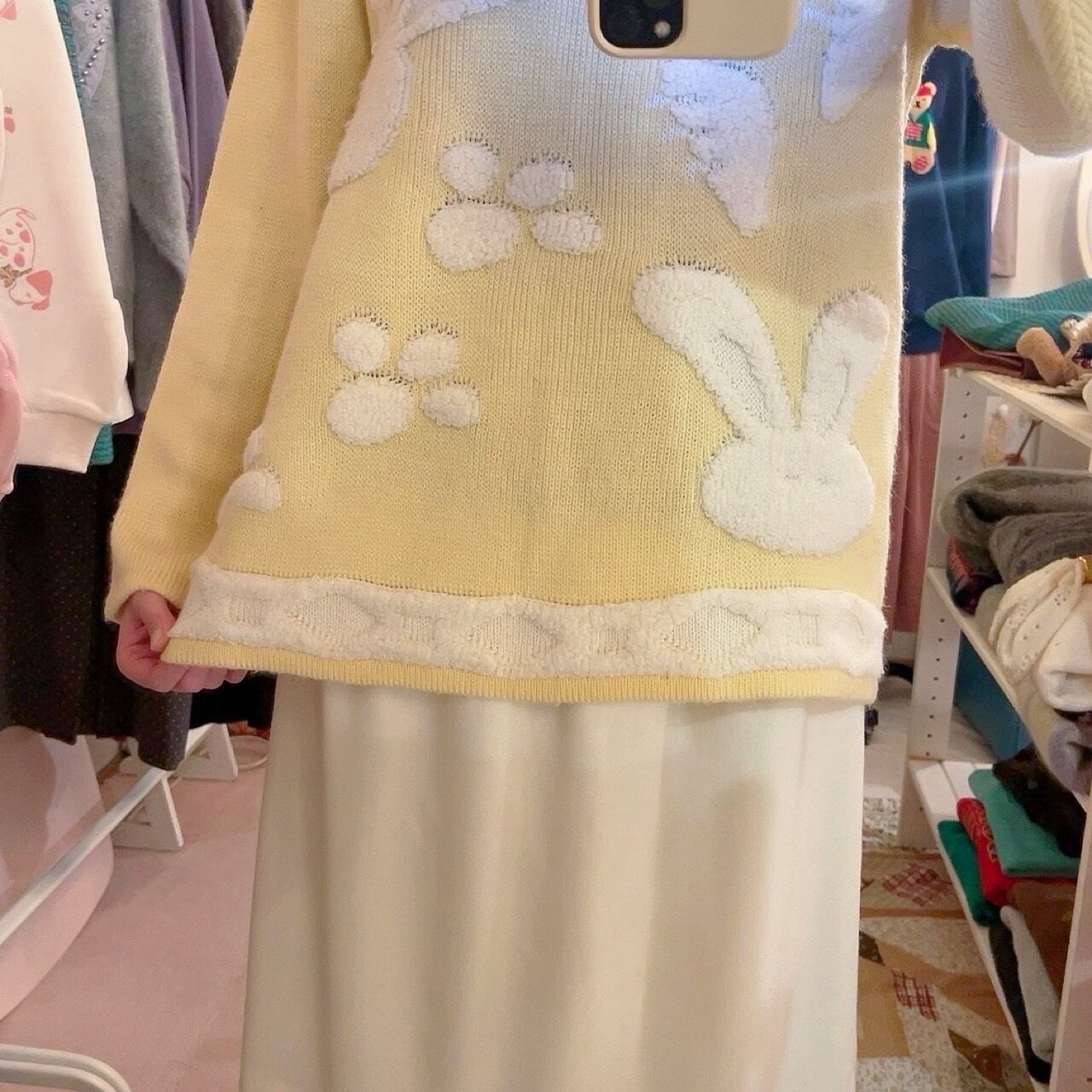 rabbit pale yellow knit sweater