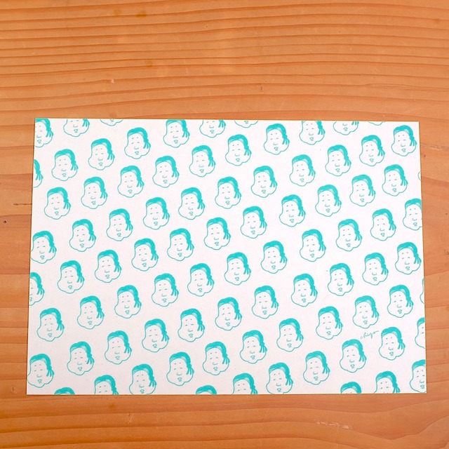 【CHIQON】PAPER IN B6サイズ 便箋「おかめたち・グリーン」