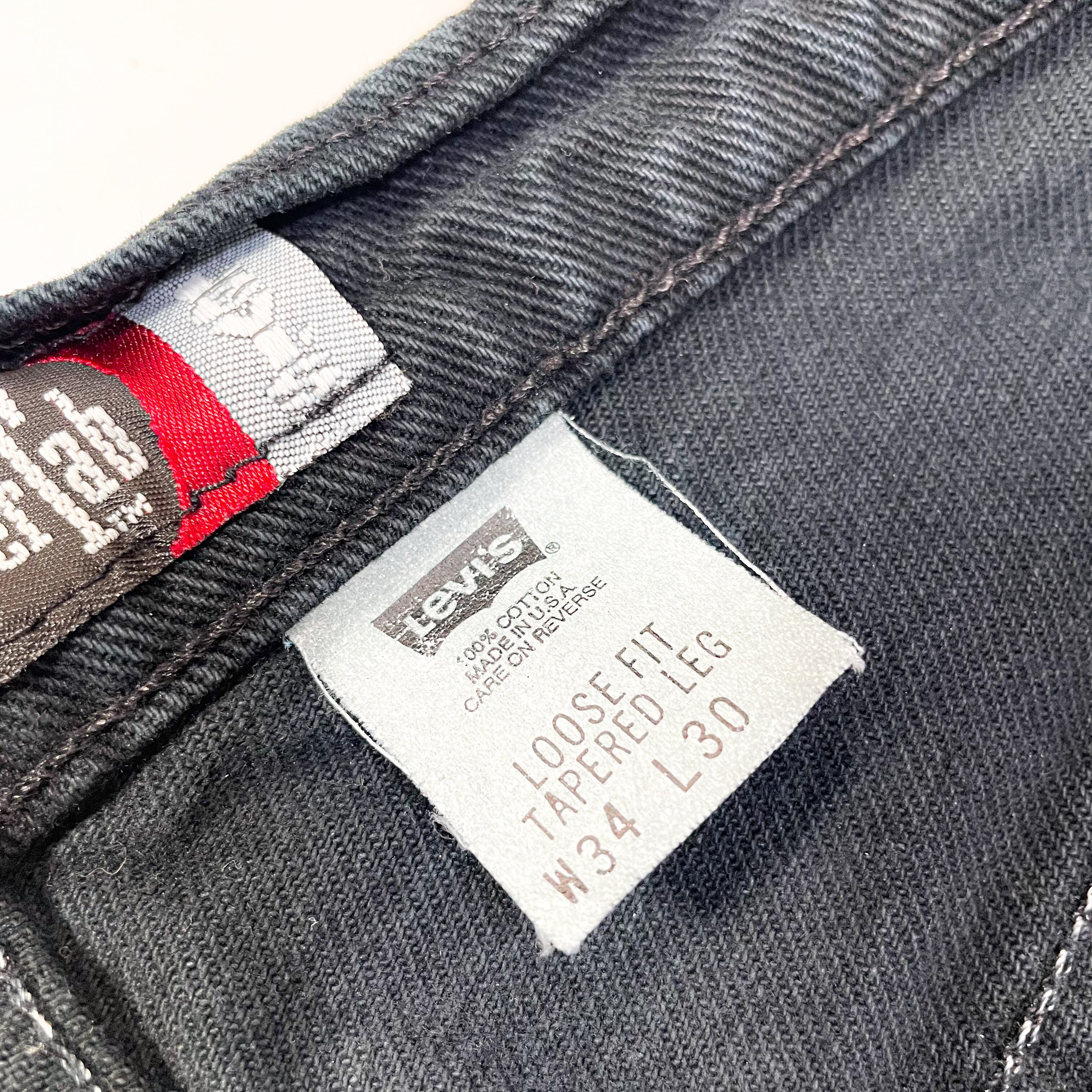 パンツ 90's Levis SILVER TAB LOOSE W34 BLACK 90s USA製 Levi'sリーバイス silverTabシルバータブ LOOSE ブラック