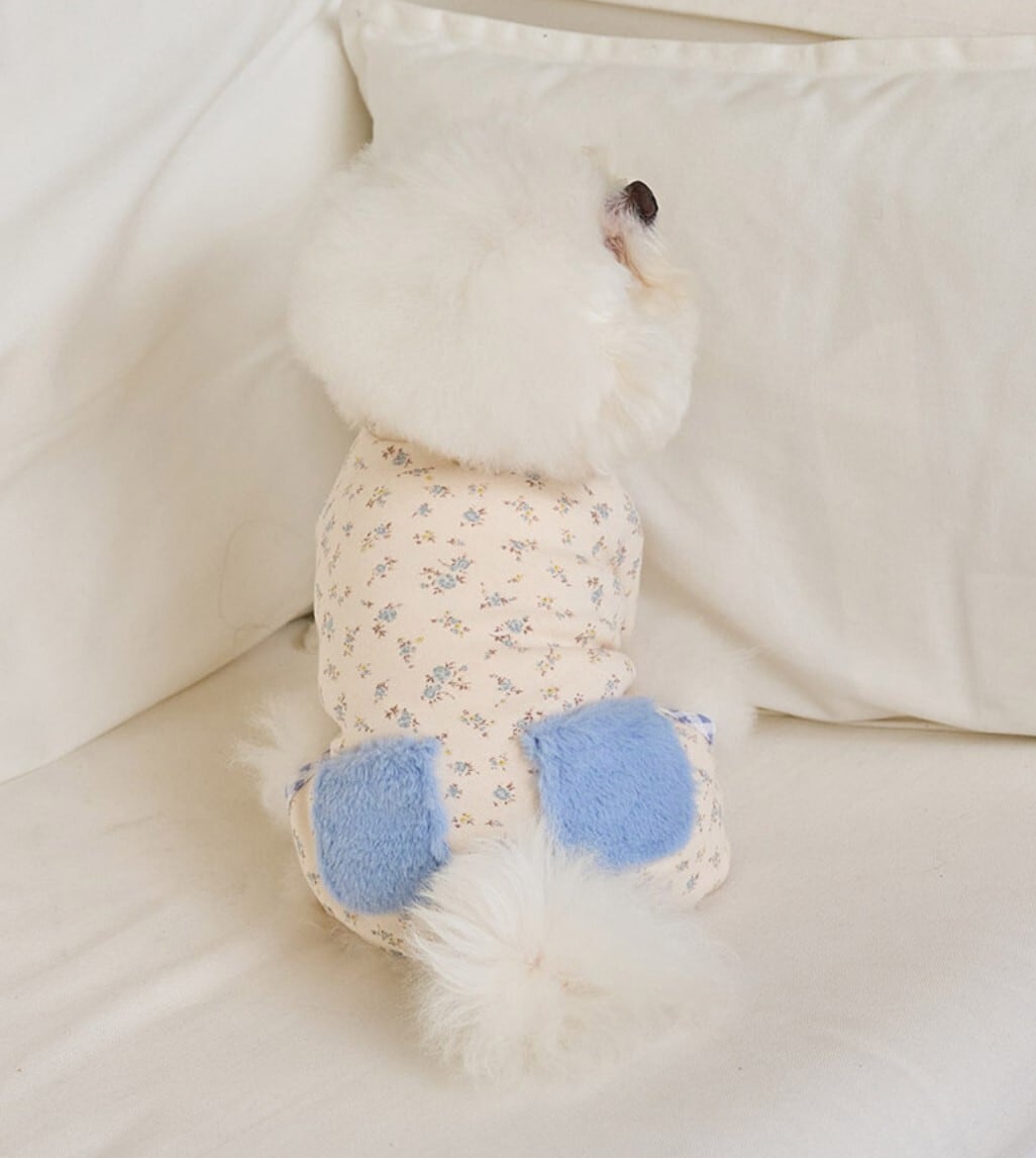 M.L/即納【eomuk】Floral Bebe Pola Allinone (Cream)