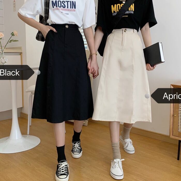 サマースカート Aラインハイウェストウェスト 夏物 1号婦人77768403211
