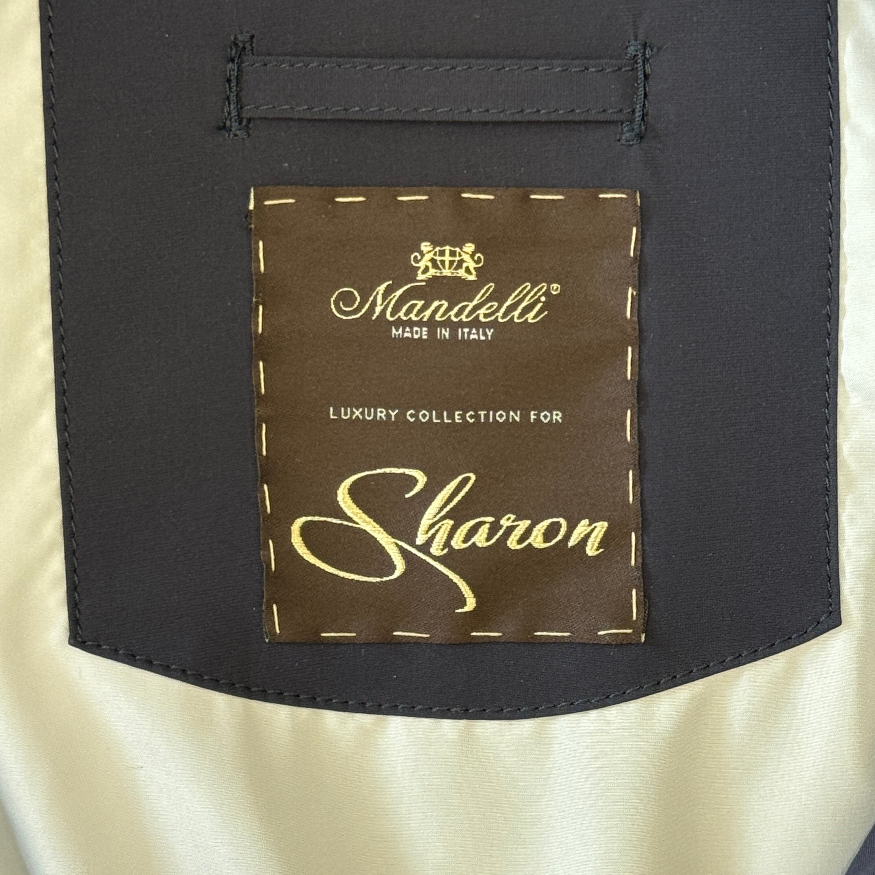 ENRICO MANDELLI Silk Hooded Coat Navy 48 | ASSET VINTAGE アセット