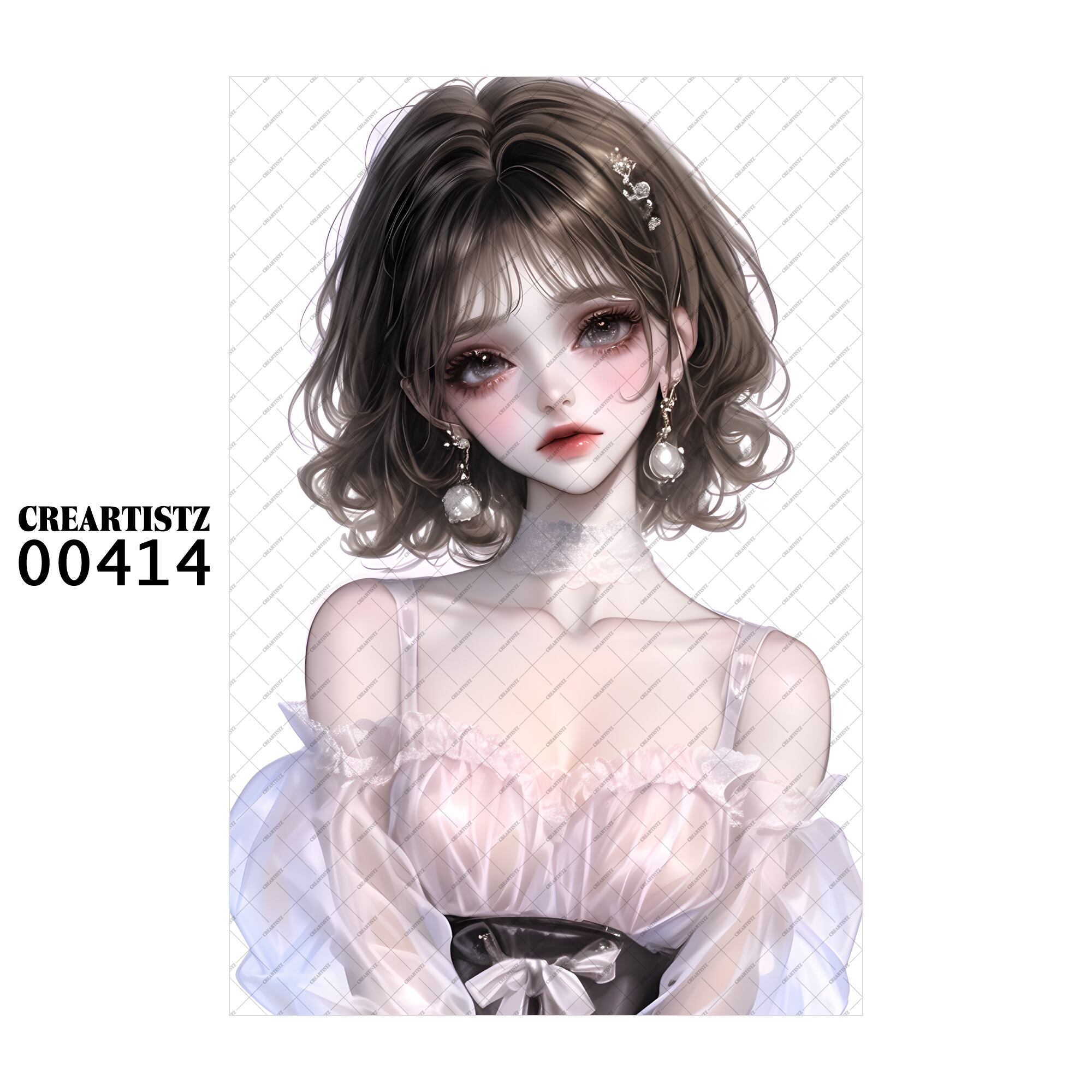 00414 ガール キュート オリジナル ペーパー/ステッカー 4枚セット CREARTISTZ