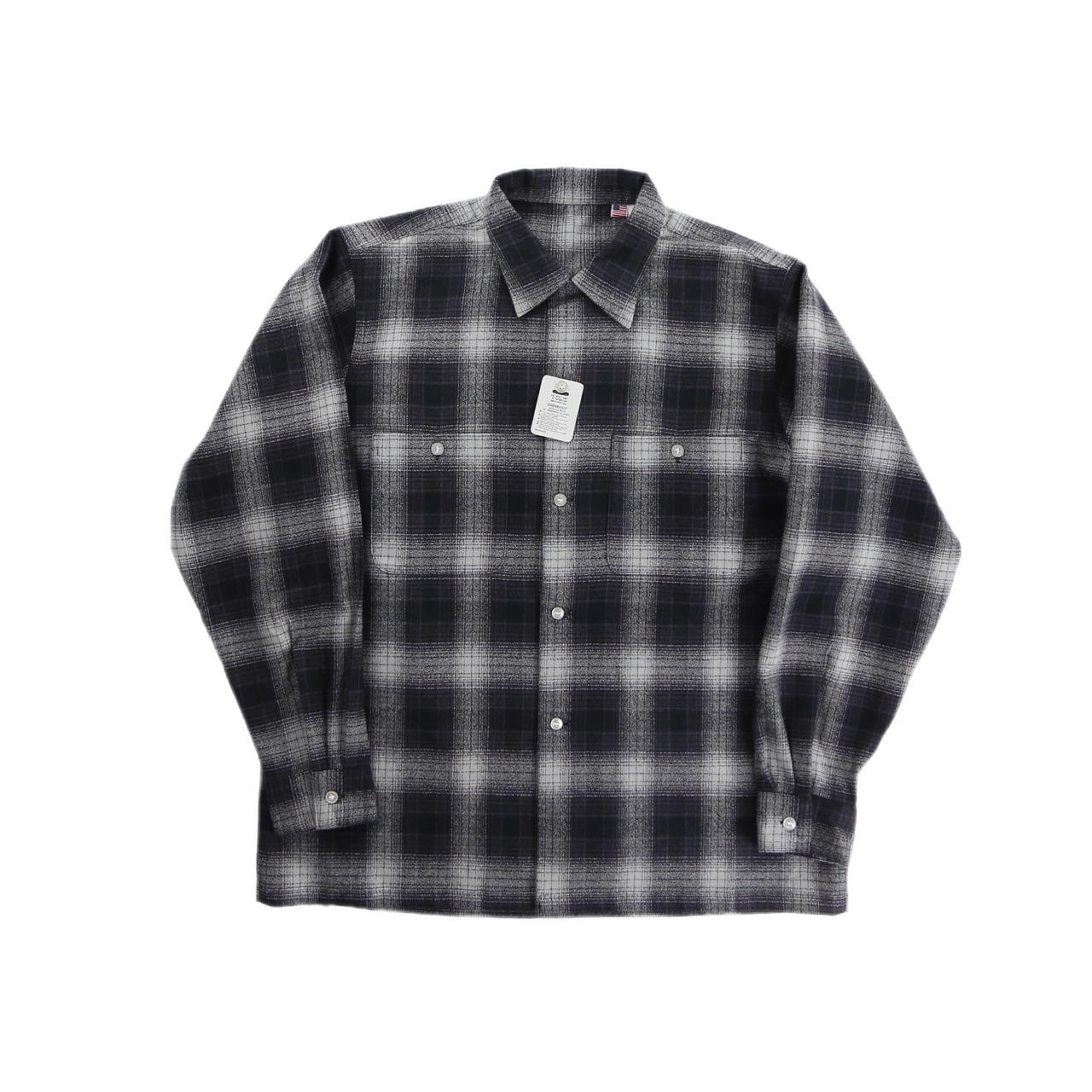 CUBA】NEW ombre check pattern 100% cotton flannel open-collar 
