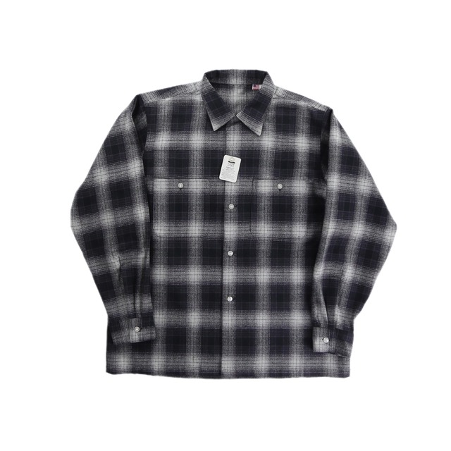 【CUBA】NEW ombre check pattern 100% cotton flannel open-collar shirt ...