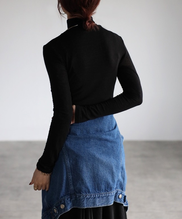 シアーハイネックニットプルオーバー