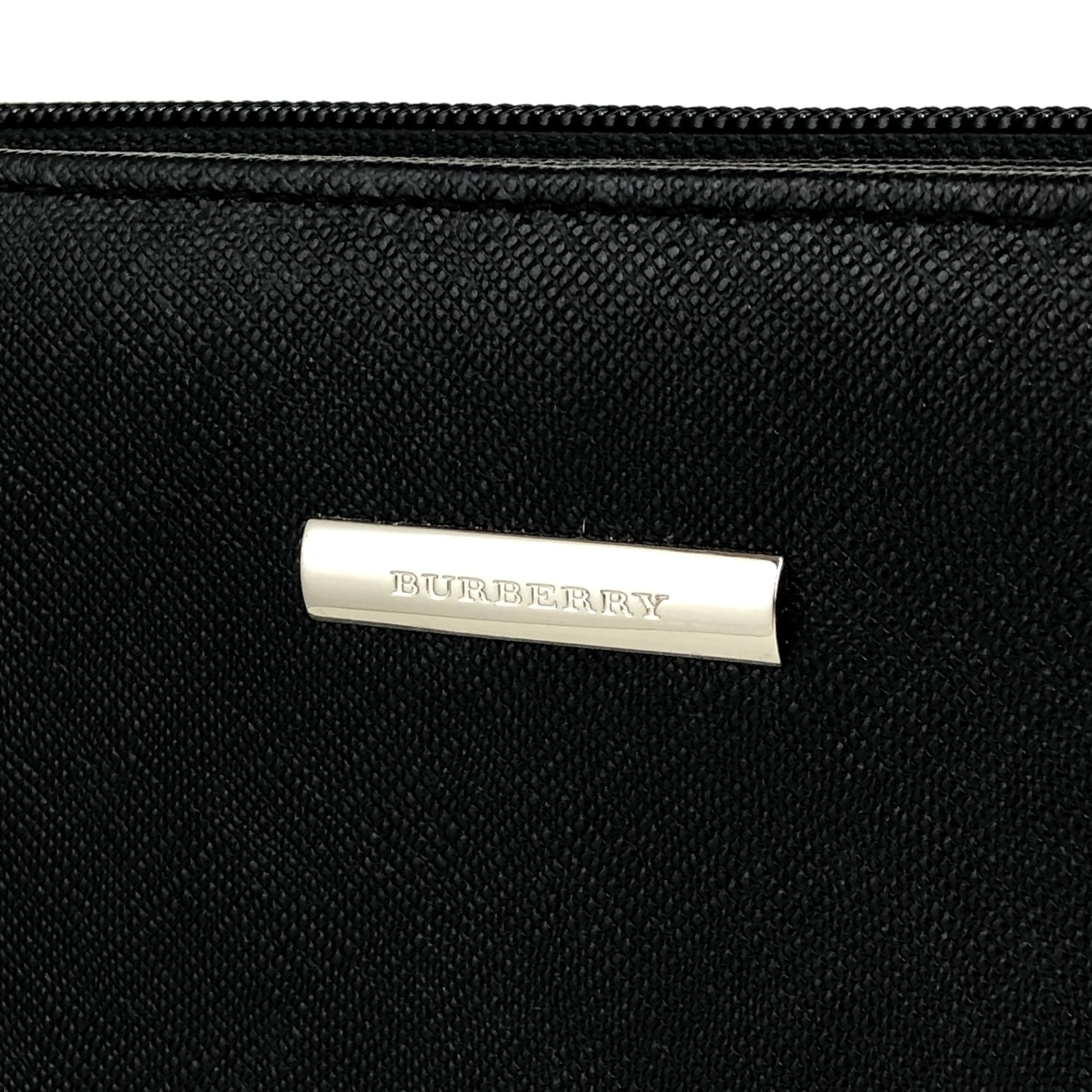 BURBERRY バーバリー ハンドバッグ ブラック ロゴ レザー ワン