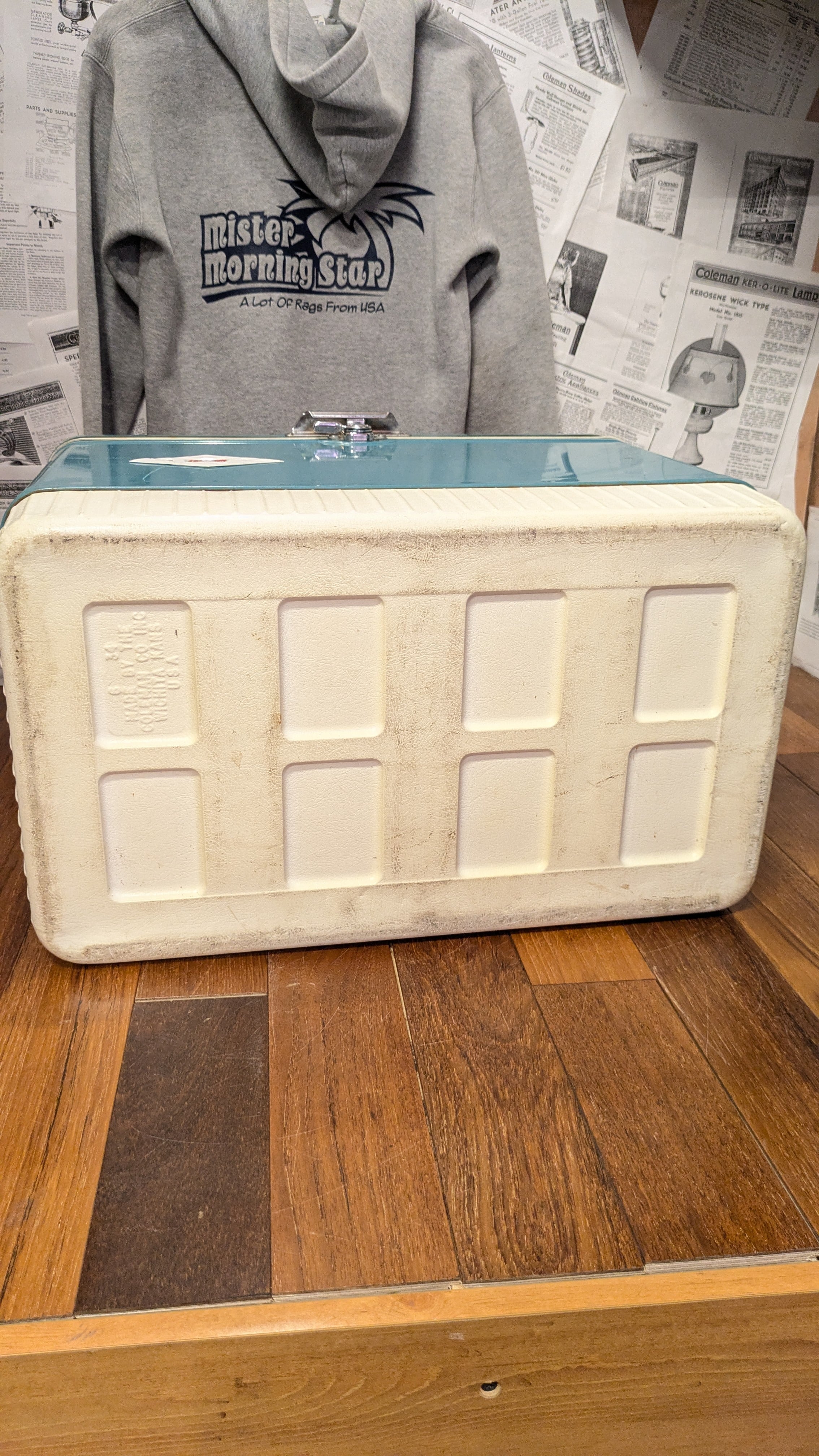 Vintage Coleman CoolerBox DiamondLogo SteelBelt Blue ビンテージ