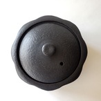 土鍋 直火専用 花ココット 黒 一人用 900ml 信楽焼 日本製