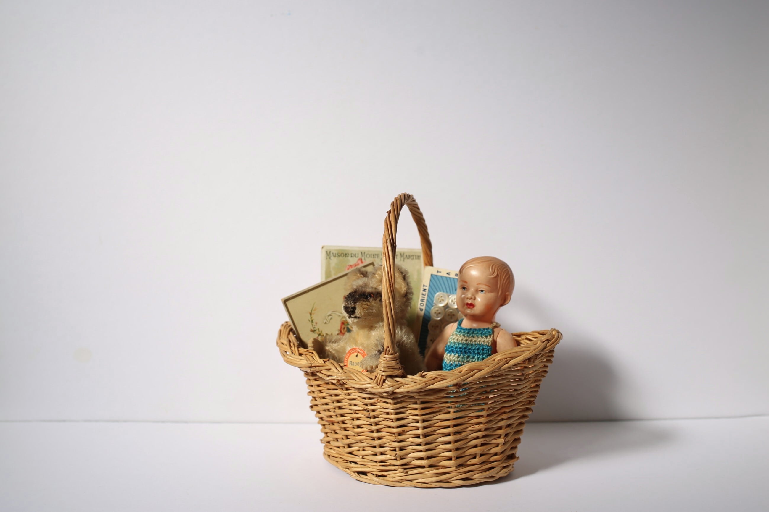 フランス アンティーク ヴィンテージ 小さなパニエ 舟型 N-05888