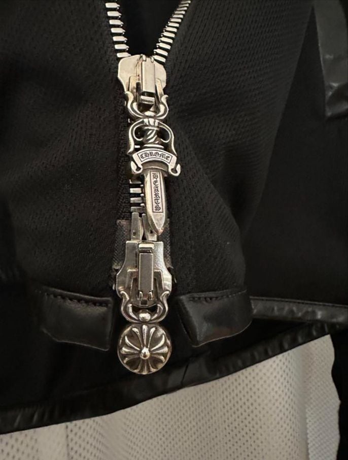 CHROME HEARTS クロムハーツ レザー切 カシミヤ ダガージャケット