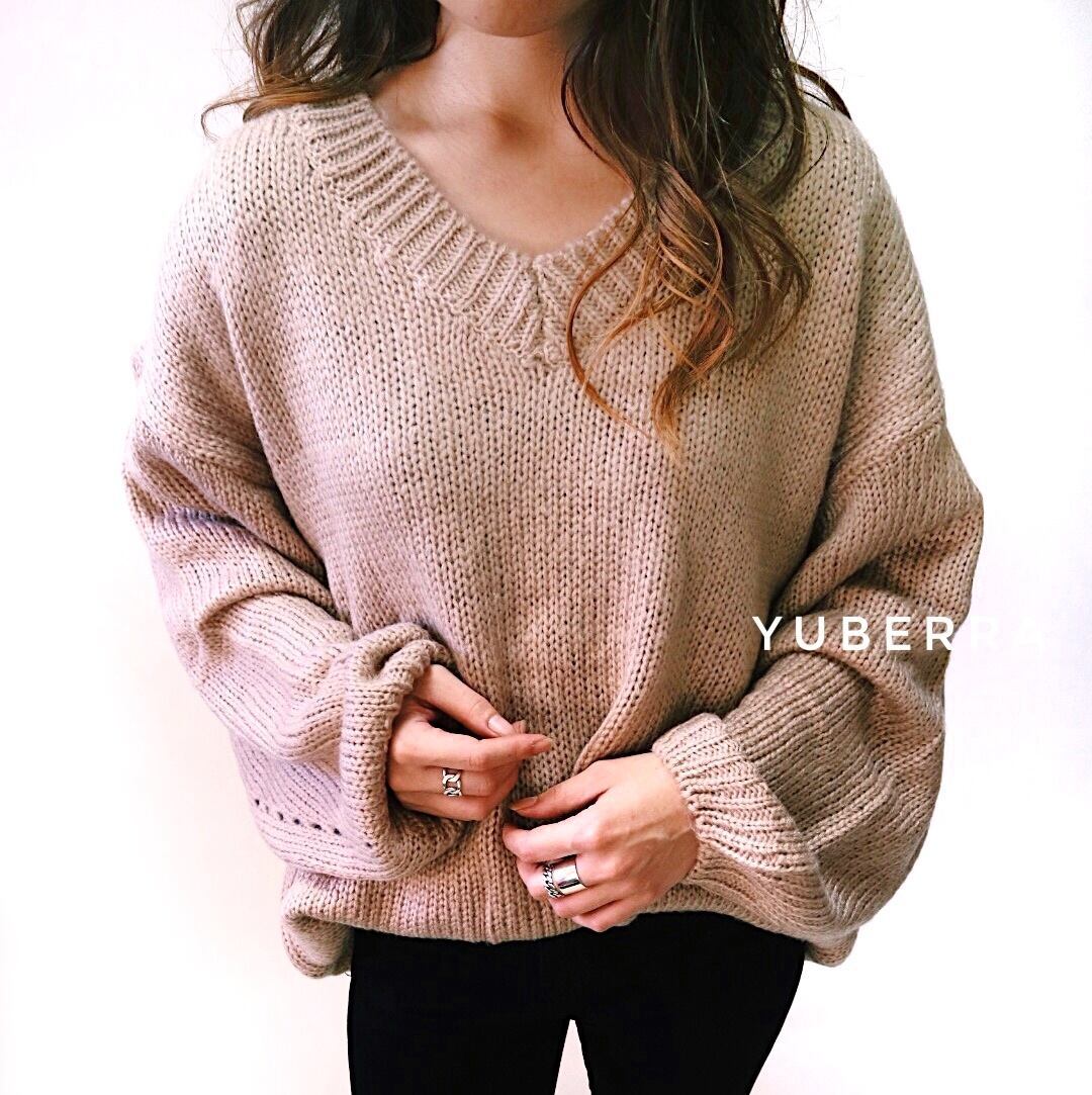 《送料無料》ルーズVネックニット【89110A61】