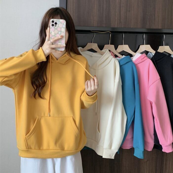 セーター オータムウィンターベルベットフードシャツ ロング 秋物 冬物 1号婦人43793703510