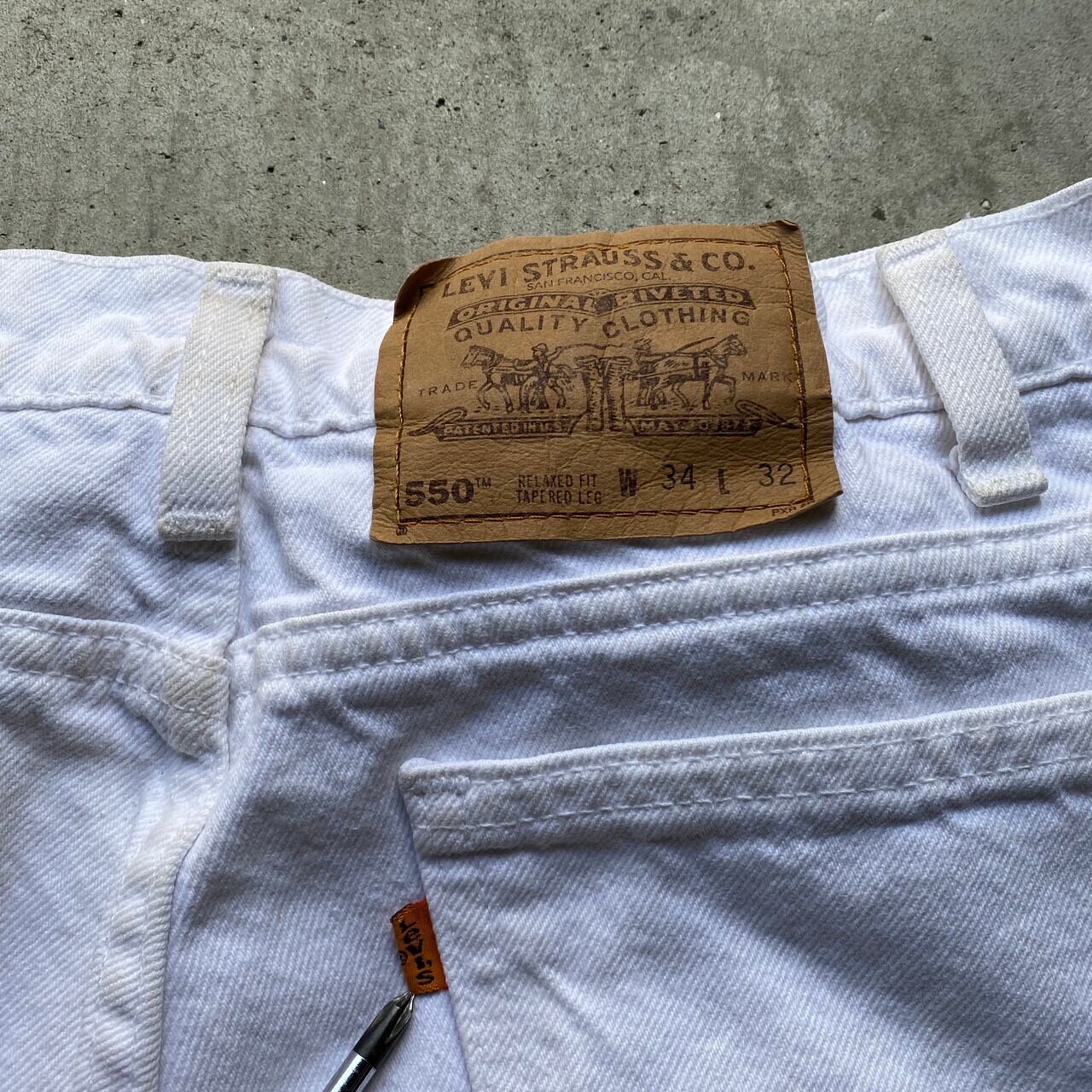 90年代 オレンジタブ USA製 Levi's リーバイス 550 ワイド バギー