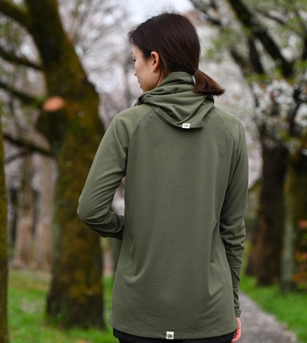 ウェア Hironobu Sato Sato LS Crew Neck: Color Green | TANNUKI Running Wear Shop