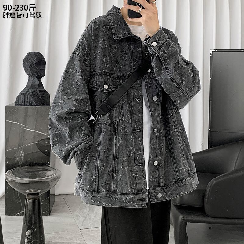 ジャケット ルーズプリント柄オータム 大きめサイズ 秋物 ヒップホッププラスサイズ49548673192