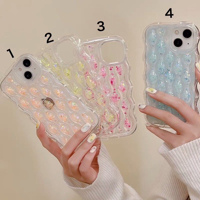 iPhoneケース iPhone14 iPhone13 立体 ラメ グリッター キラキラ 夏 かわいい スマホケース おしゃれ 韓国 2542