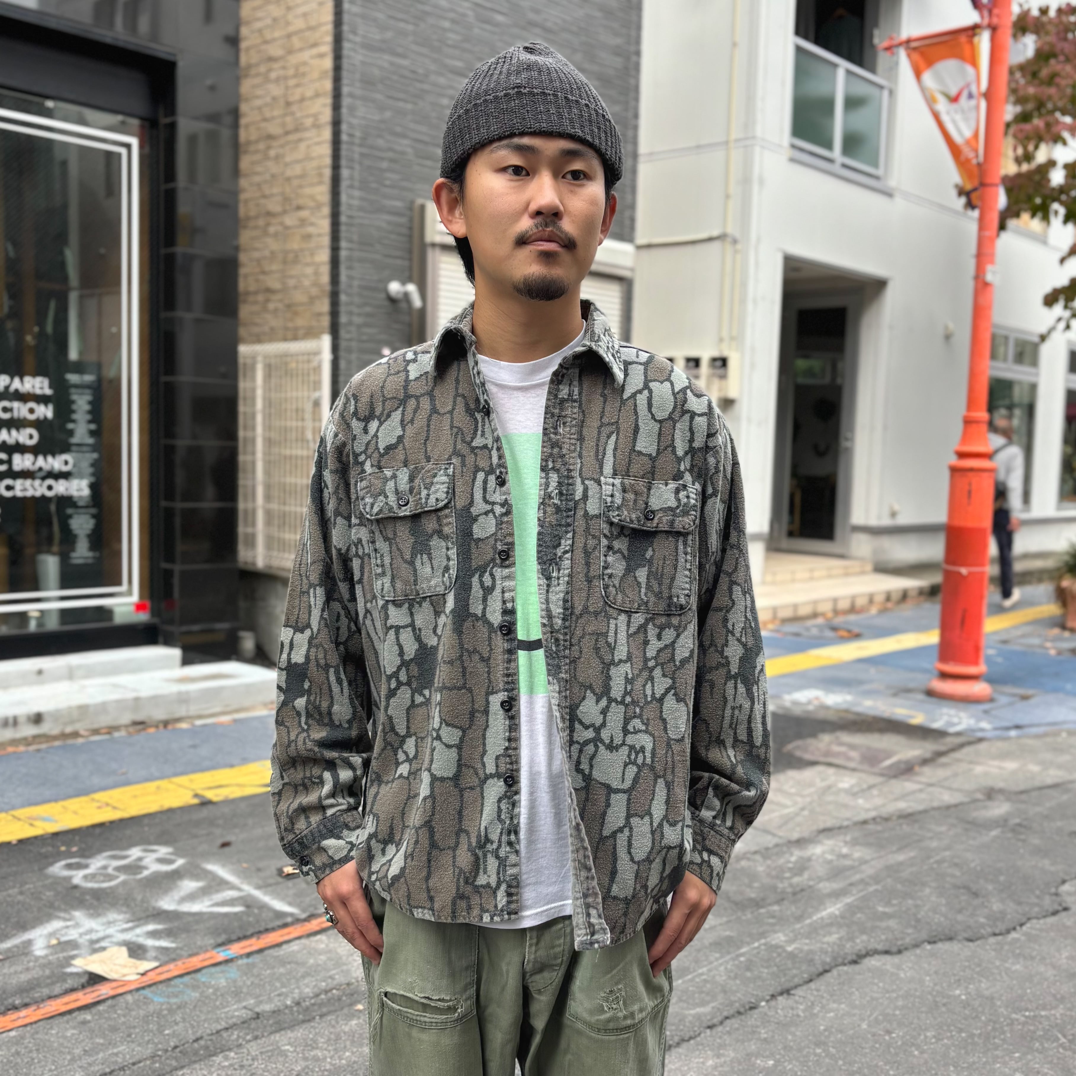 90's WINCHESTER TREBARK Camo Chamois Cloth Shirt M-L程度
