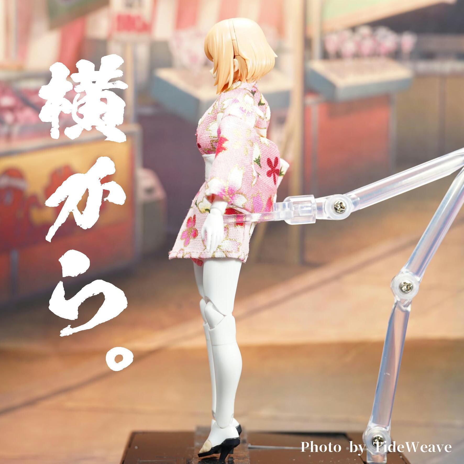 ミニ浴衣 淡桜 1/12スケールアウトフィット ドール服 蝸之殻 メガミ