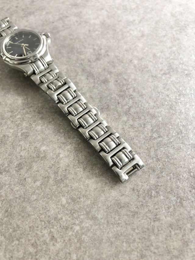 GUCCI グッチ 腕時計 シルバー×ブラック ステンレススチール 9040L クォーツ vintage ヴィンテージ オールド z3cdyu