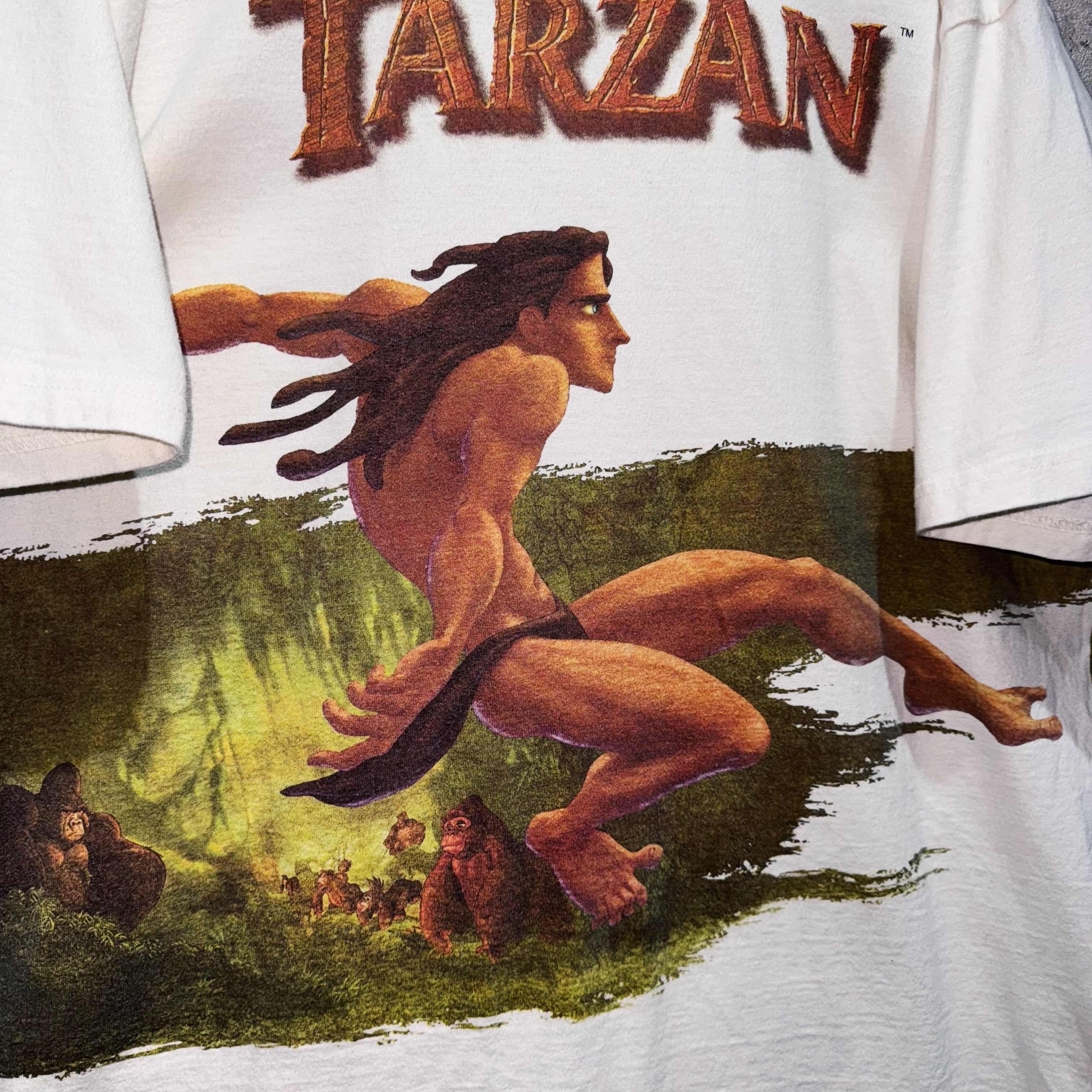 両面デザイン】ディズニー TARZAN ターザン Tシャツ XLサイズ 海外 