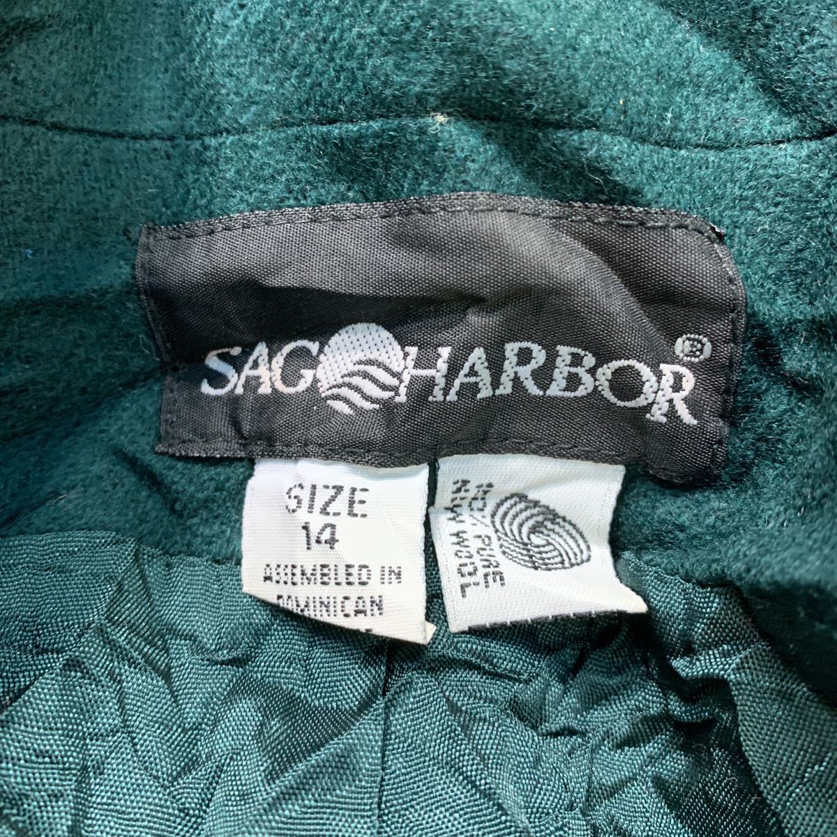 SAG HARBOR テーラードジャケット 14 Lサイズ ウール ウィメンズ 緑