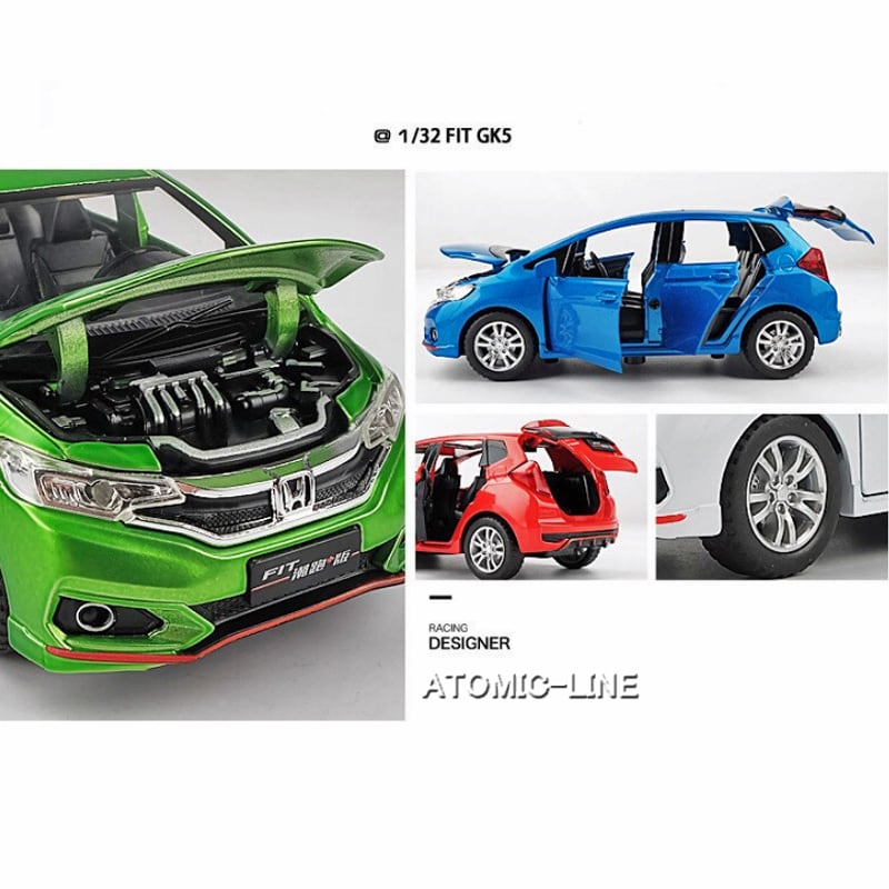 HONDA フィット FEI-GK5 1/32 ミニカー 全4色 ライト点灯 エンジン