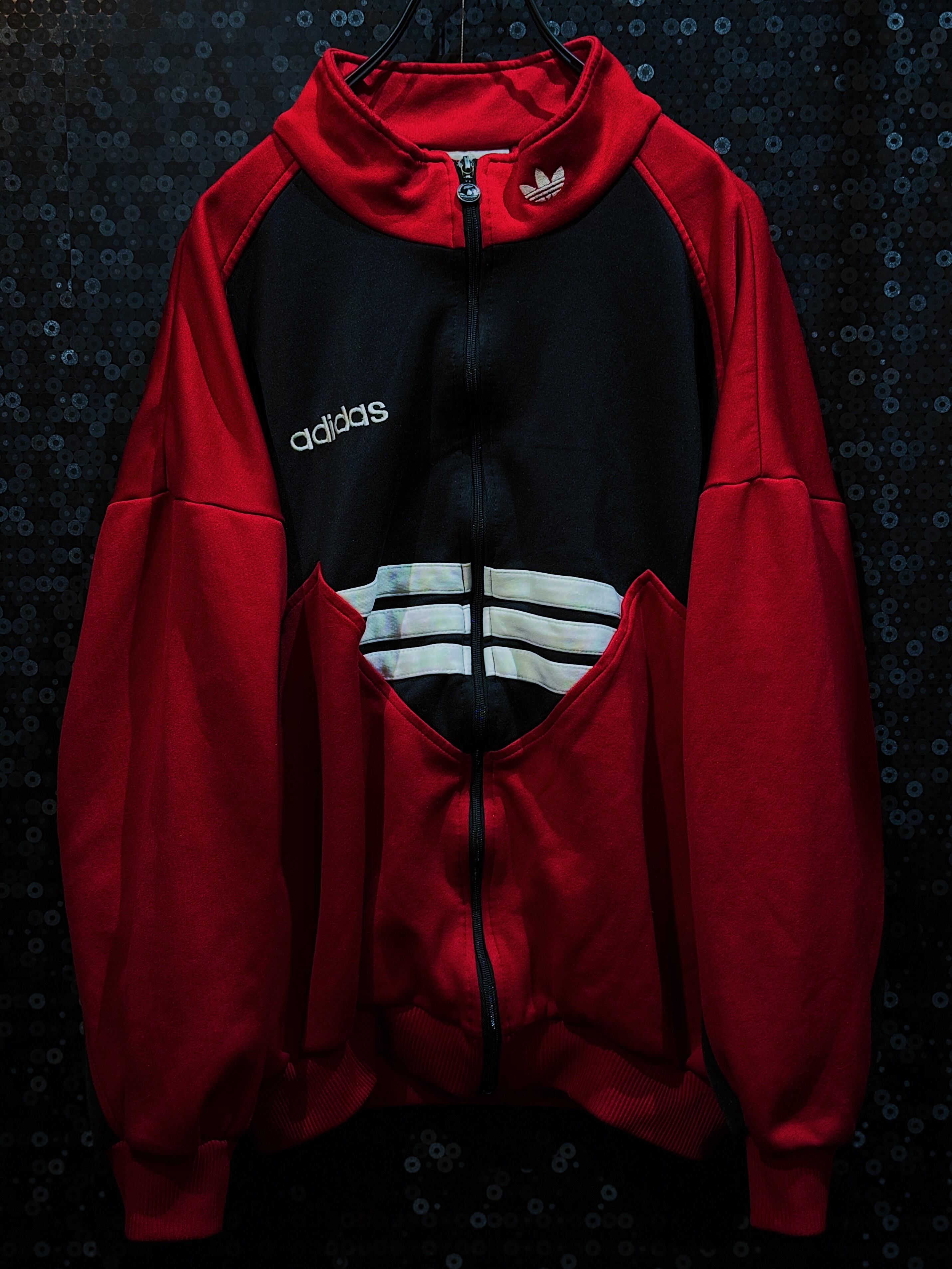 【ÆIEM】90's vintage adidas original trefoil logo three stripe detail red track jacket