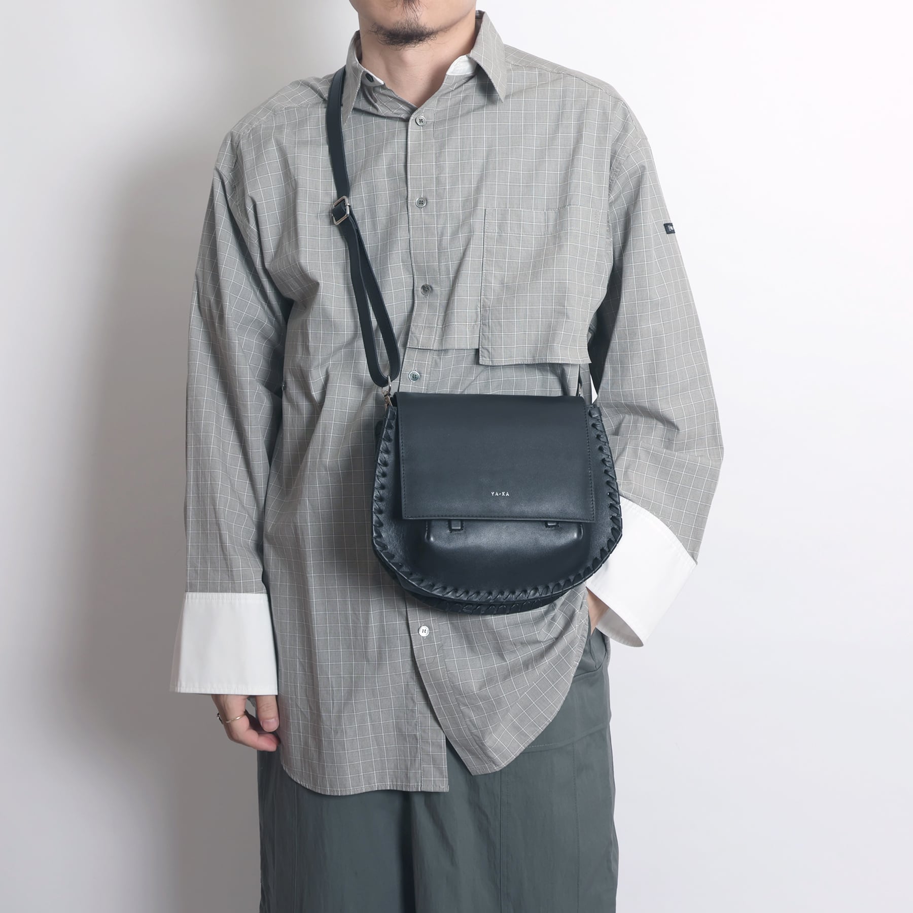 real leather lace up 2way round bottom bag [lumm4] / Y2505ARB74