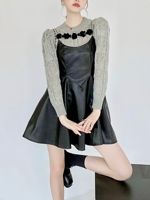 【動画アリ  即納・人気】ガーリーティックレザーワンピース