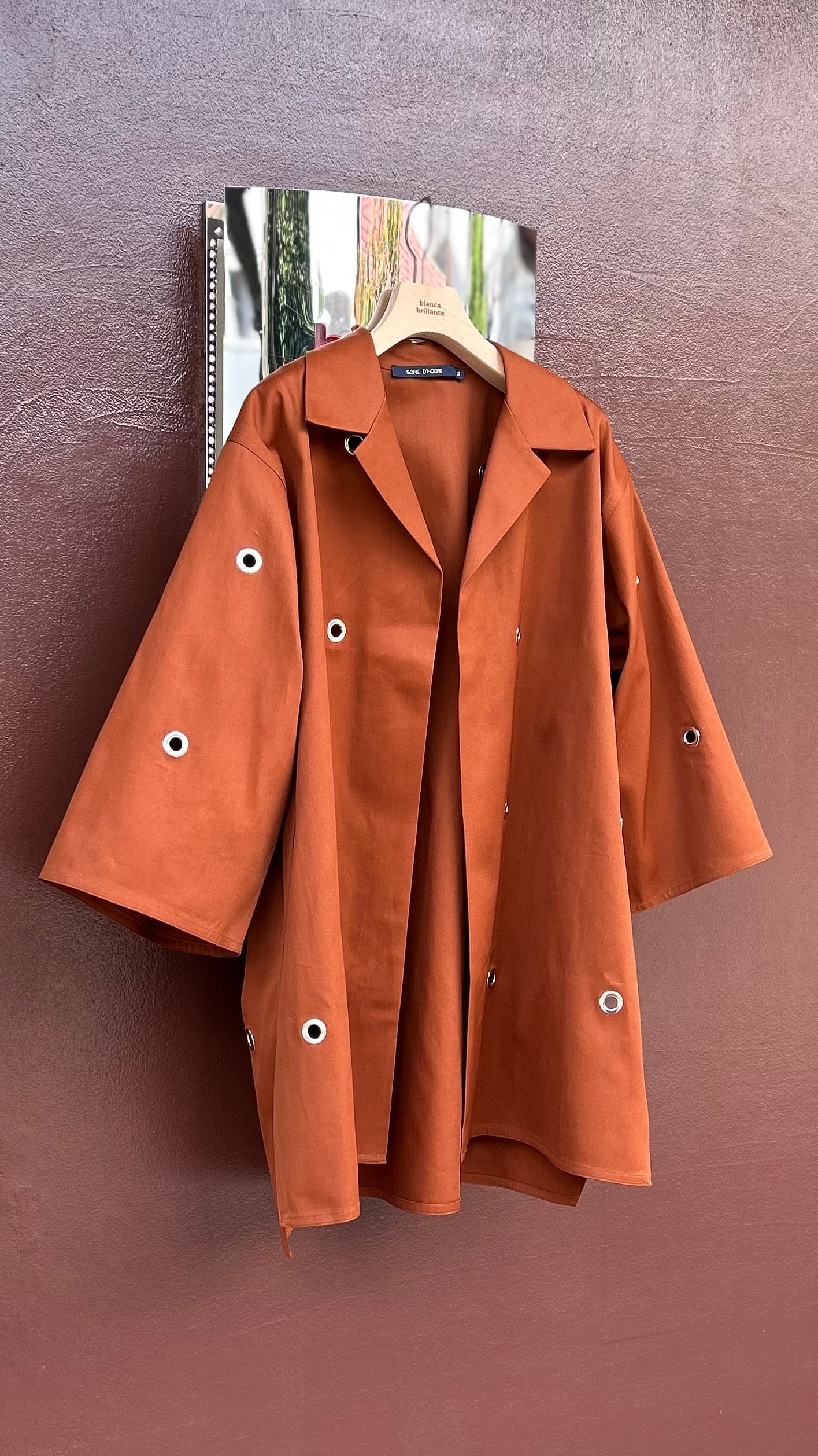 SOFIE D'HOORE -CONCORD- shirt coat with eyelets, :BRICK,