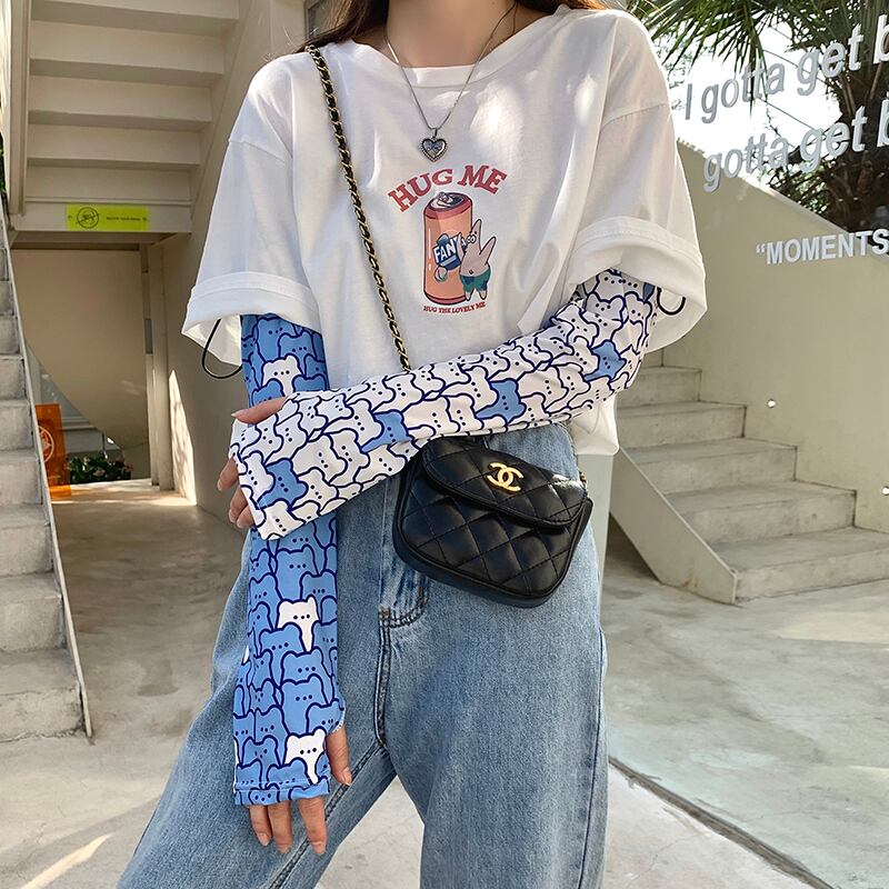 スリーブサマールーズアーム 大きめサイズ 夏物 シルク ブラック・アイド・ピーズ3437364672