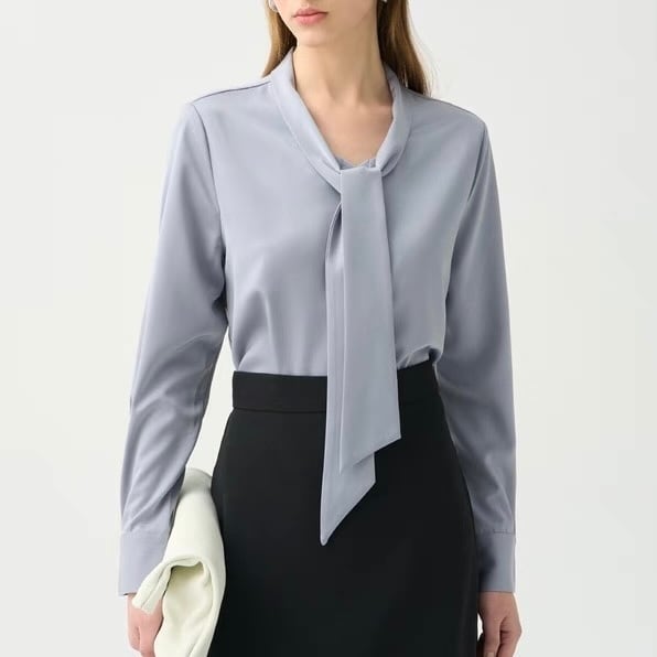 通勤も華やぐリボンシャツ ◆3col YH9037