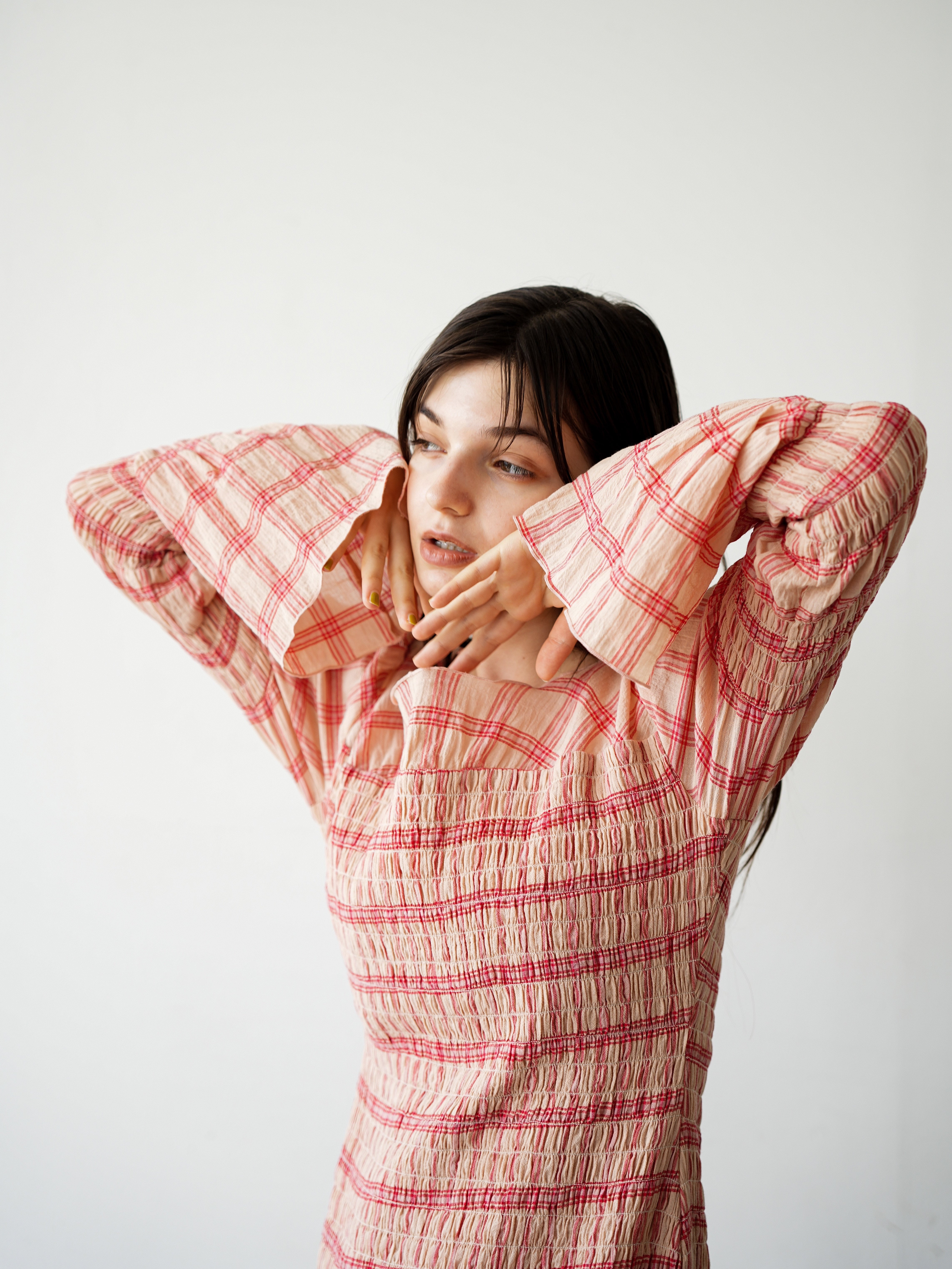 shirring bell sleeve onepiece | Katrin TOKYO