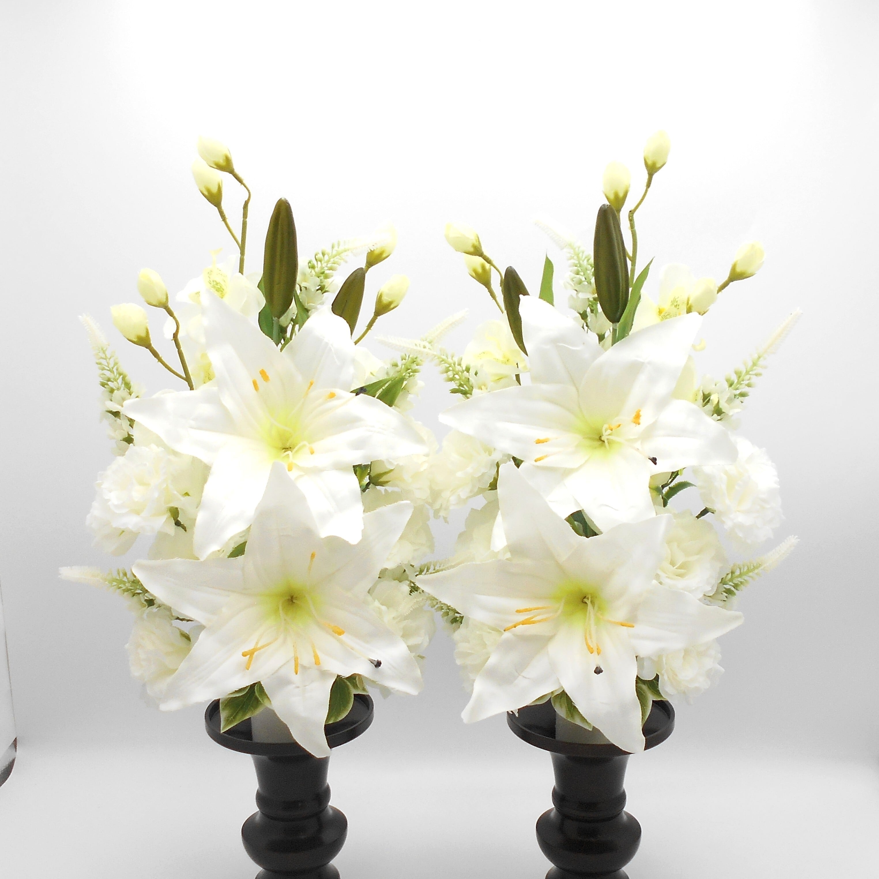 大きな仏花 墓花 仏花 総高さ56cm 1対 カサブランカ・胡蝶蘭