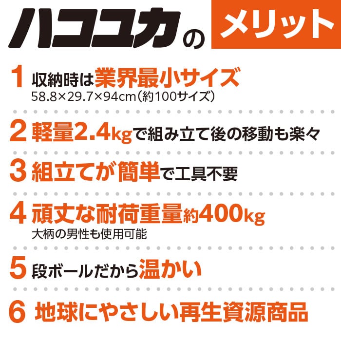 シンプルプラス】段ボールで簡単組立 ハコユカ (60×60cmのユカ×3個入り