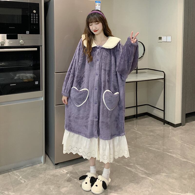 ウィンターレディースロングフランネルオータムコーラルスタイル 大人ガーリー スウィート キュート カジュアル 秋物 冬物 YY-ファッション53371863605