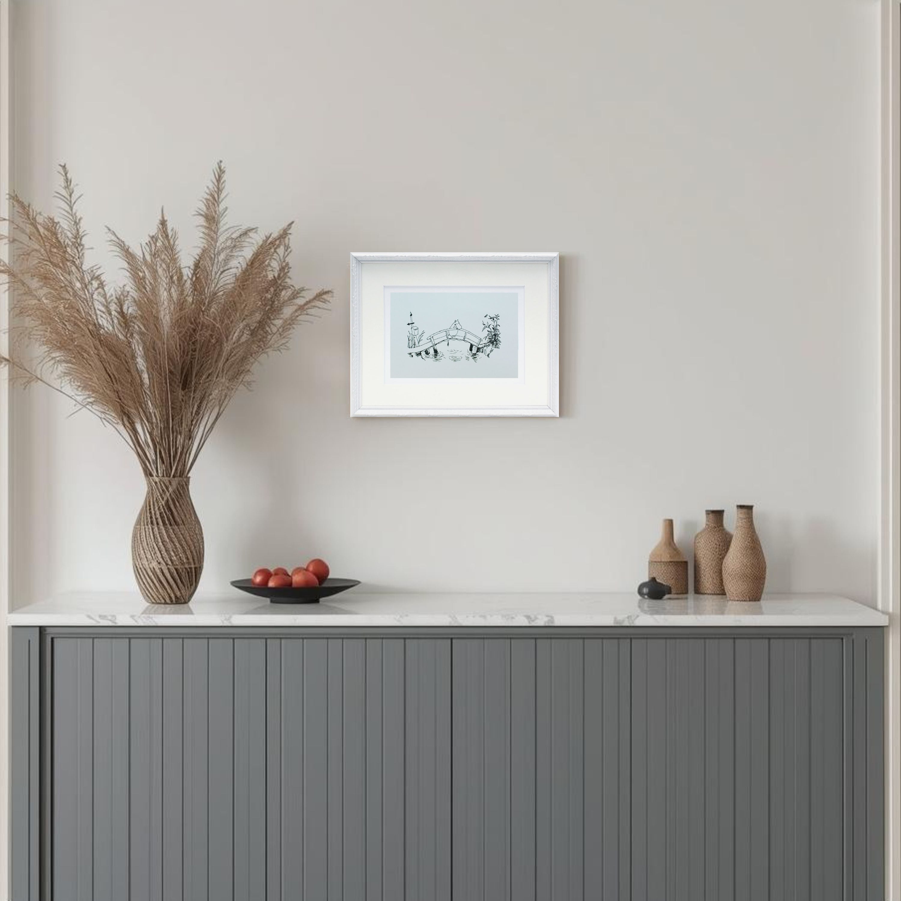 ムーミン 北欧 Postery「ムーミン谷の橋」送料無料 フレーム 展示用フック付アートポスター 絵画 インテリア アート