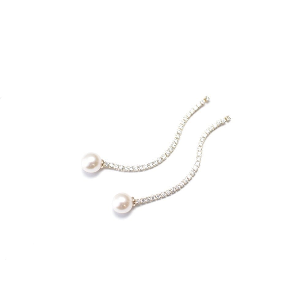 【衣】COSCOS ラインパールジュエルピアス