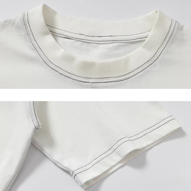 ペイントステッチルーズシルエットTシャツ 3col   R02068
