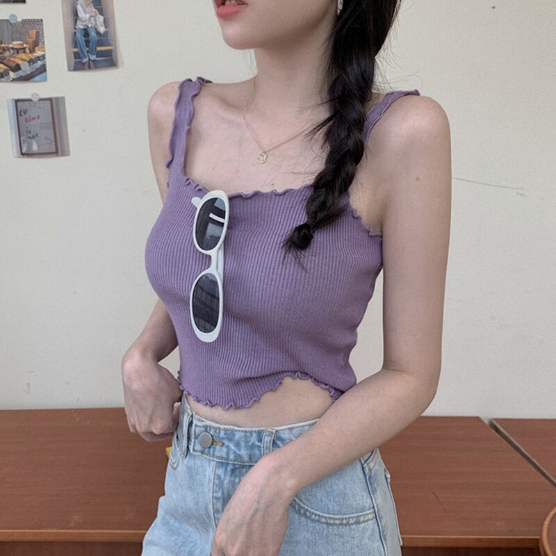 レッドノースリーブサマースリムシャツ ショートトップス 夏物 スーパーモール65650303890