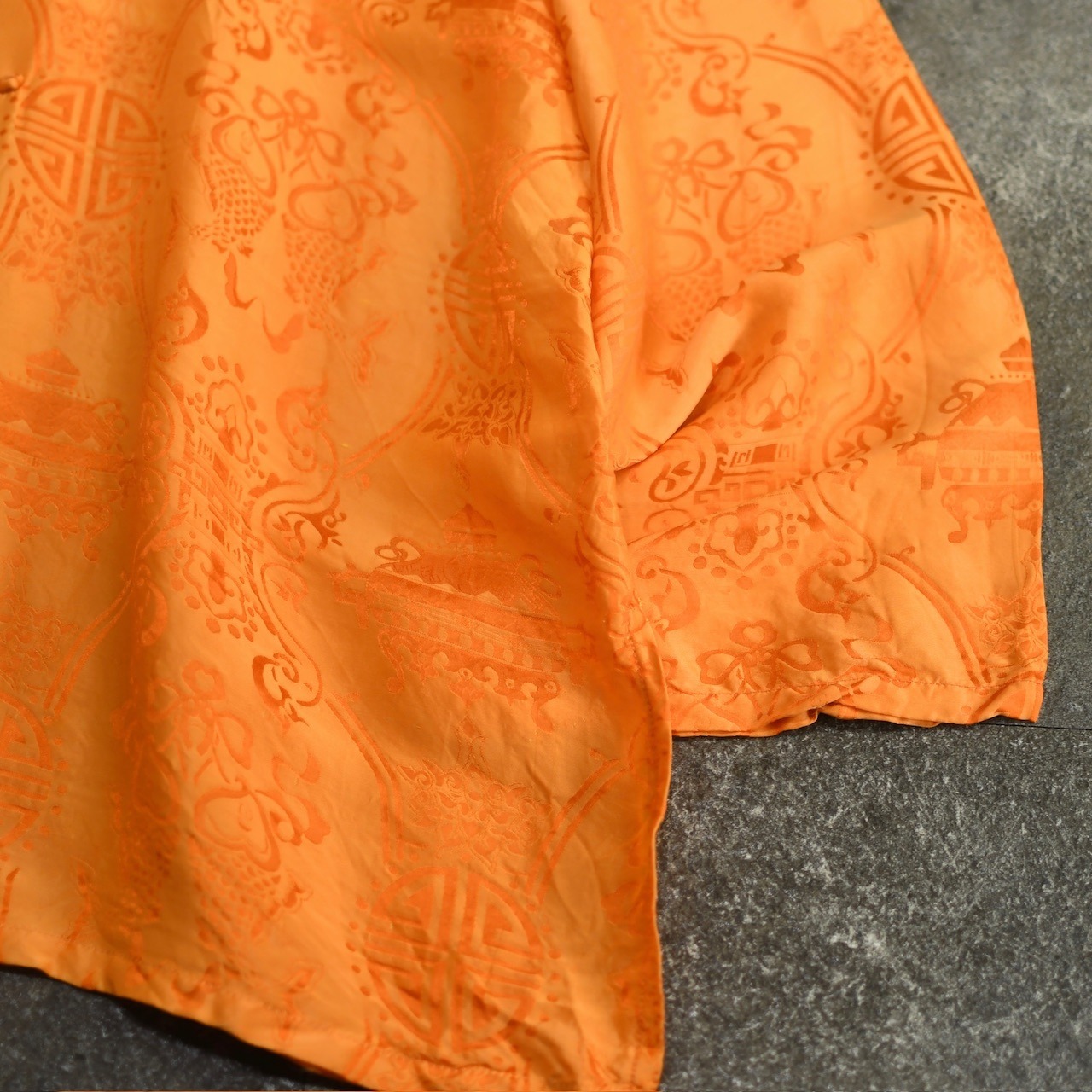 silk×rayon pattern china shirt
