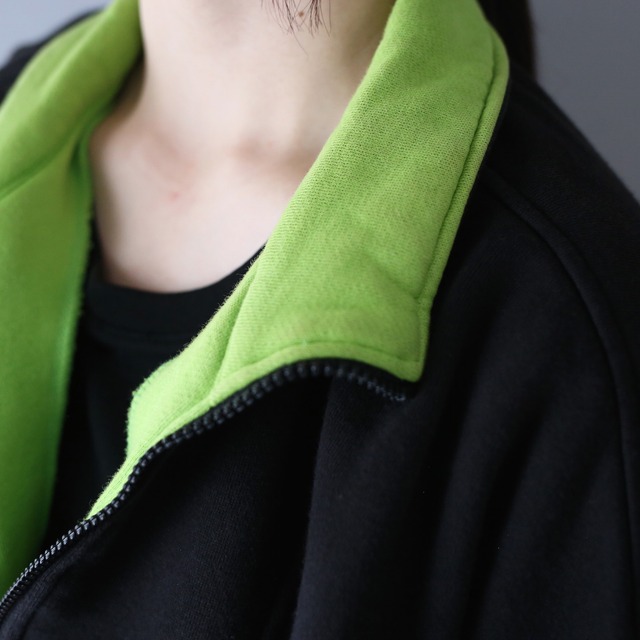"刺繍" good coloring design over silhouette half-zip pullover