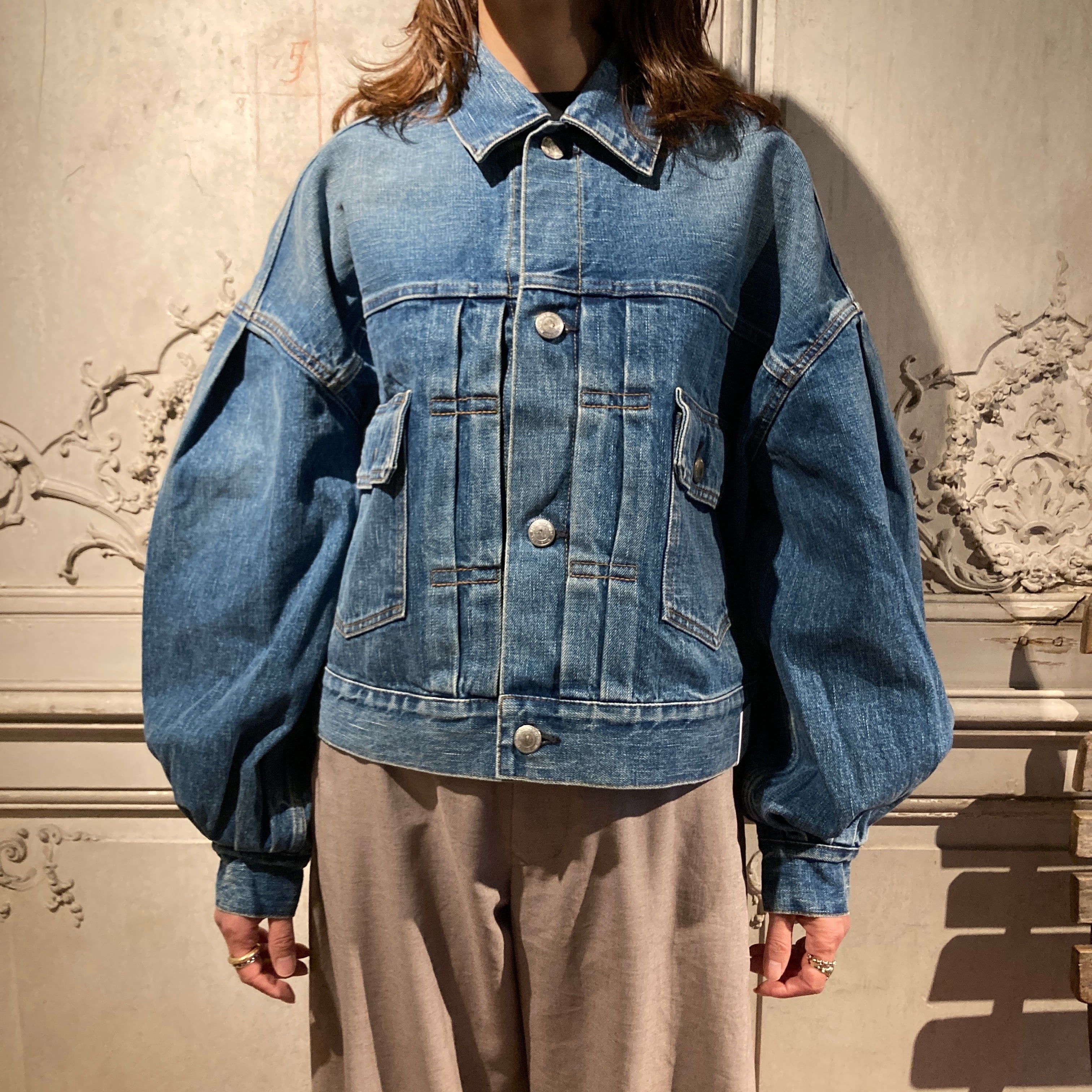HYKE【ハイク】 BALLOON SLEEVE DENIM JACKET TYPE2 (17560) | glamour