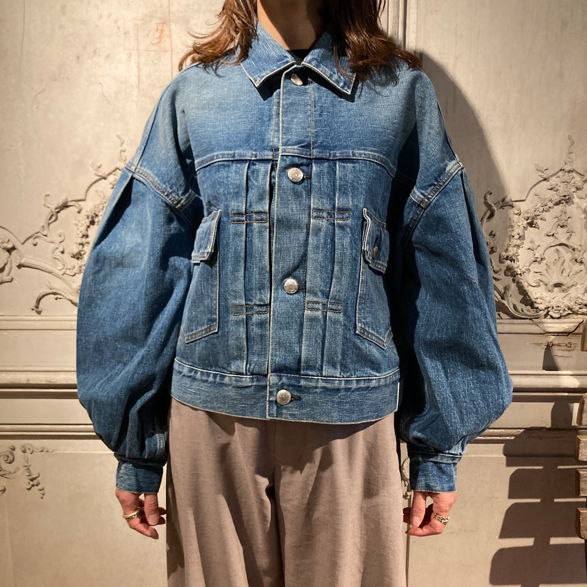 HYKE【ハイク】 BALLOON SLEEVE DENIM JACKET TYPE2 (17560) | glamour 