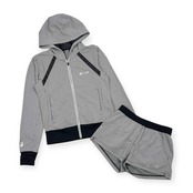 上下 SRIXON スリクソン 千鳥柄 セットアップ パーカー ショートパンツ M/ブラック×ホワイト レディース ゴルフ